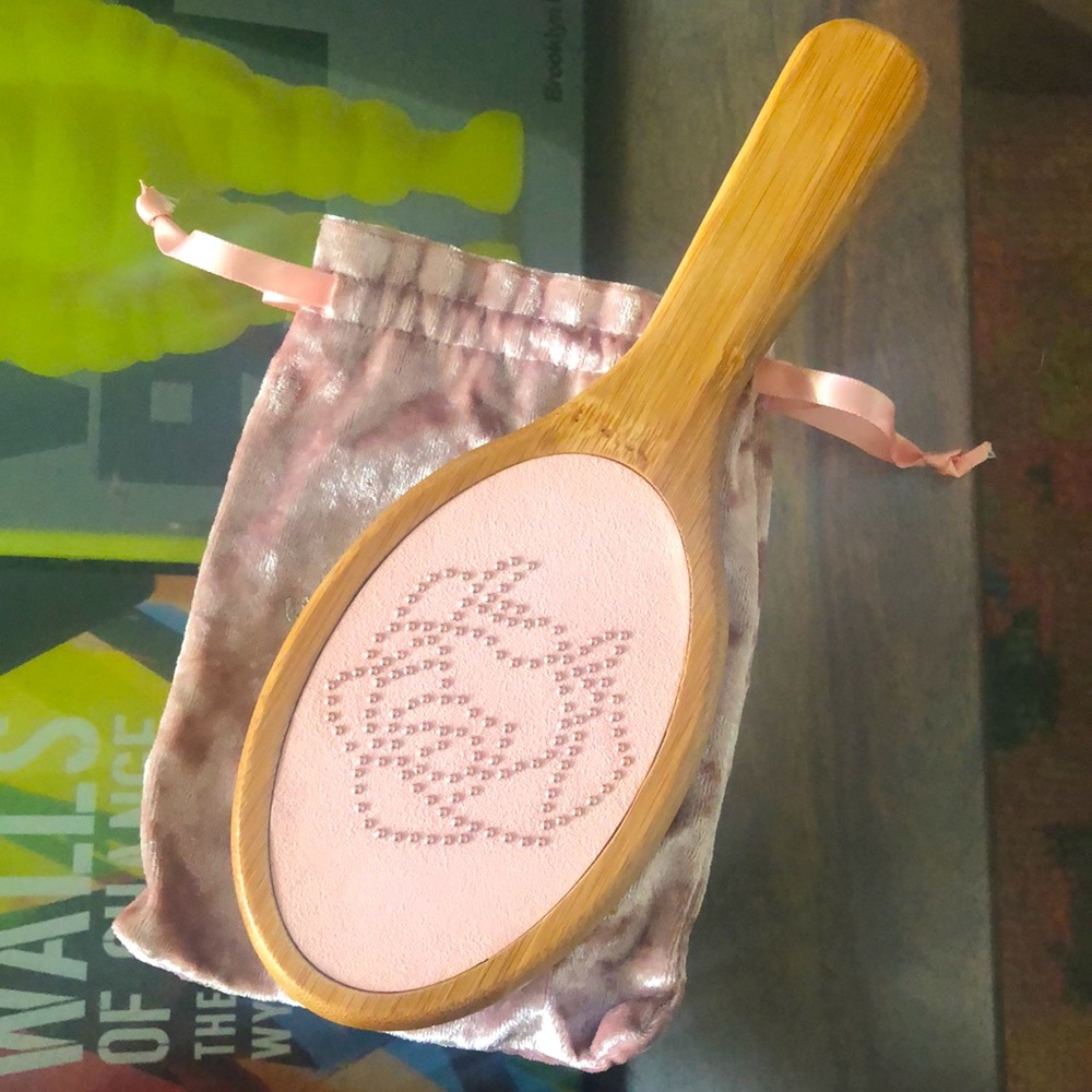 Rose Studded Wooden Brush